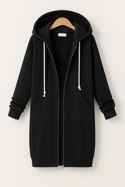 Élodie | Veste à Capuche Longue Zippée Intégrale Femme - Image 1