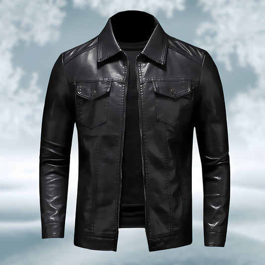 Julio | Veste en cuir à col pour homme - Image 2