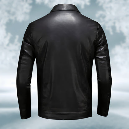Julio | Veste en cuir à col pour homme - Image 4