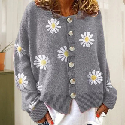 Camille | Cardigan Floral Boutonné Femme - Image 2