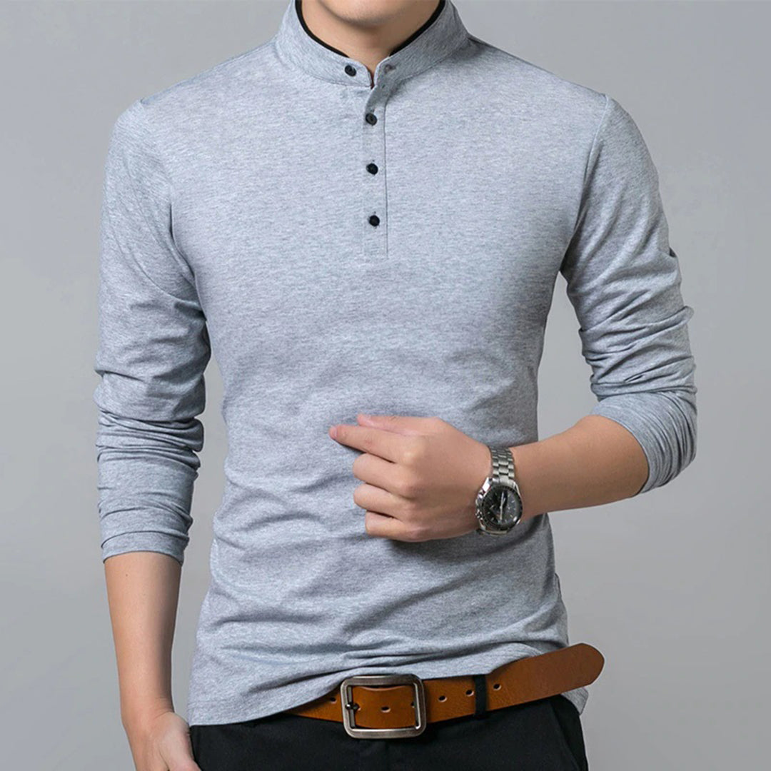 Nassim | Polo à Manches Longues Boutonné pour Homme - Image 4