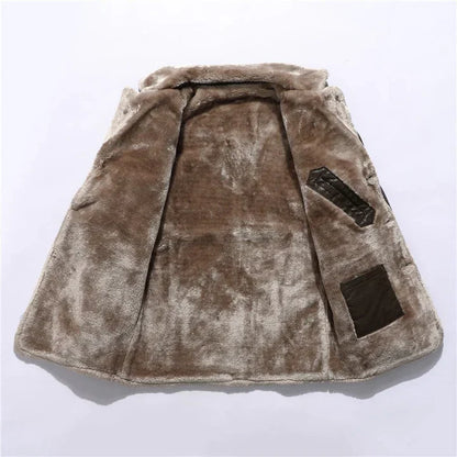 Hervé | Manteau mi-long pour homme avec col en fausse fourrure - Image 3