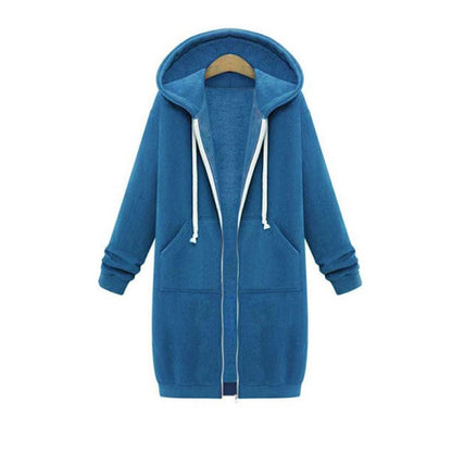 Véronique | Sweat à capuche long zippé pour femme - Image 2
