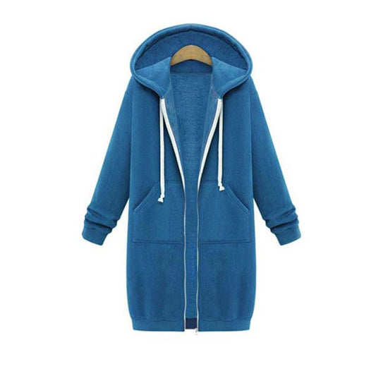 Véronique | Sweat à capuche long zippé pour femme - Image 2