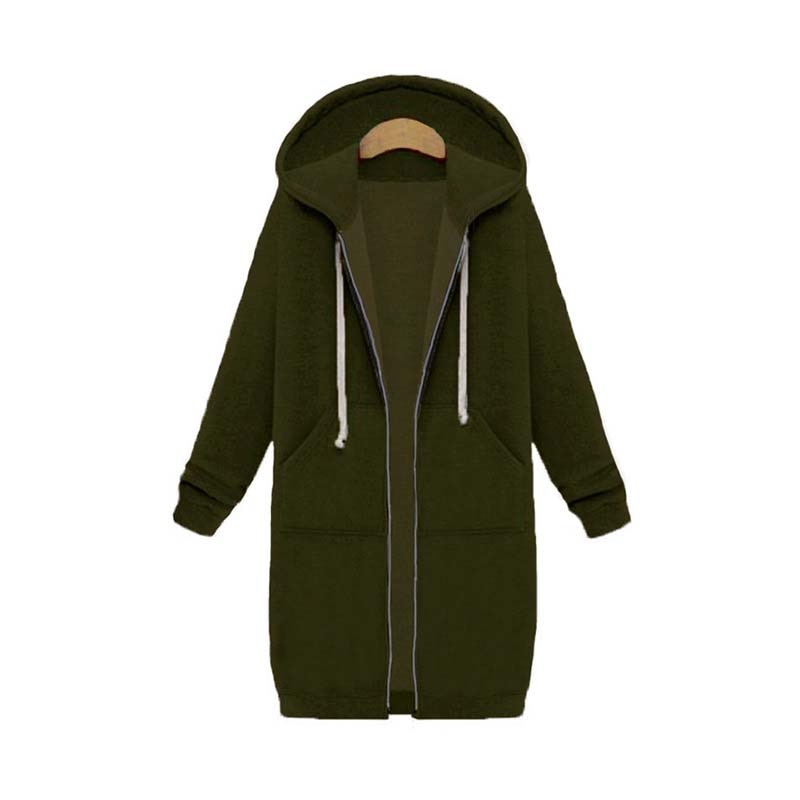 Véronique | Sweat à capuche long zippé pour femme - Image 7