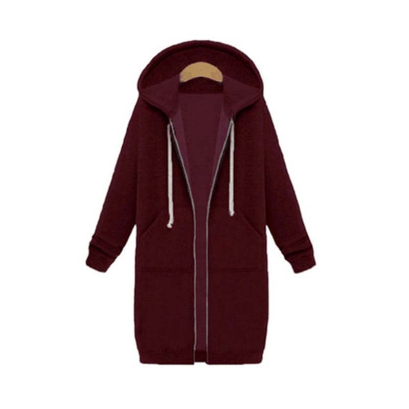 Véronique | Sweat à capuche long zippé pour femme - Image 11