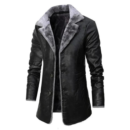 Hervé | Manteau mi-long pour homme avec col en fausse fourrure - Image 2