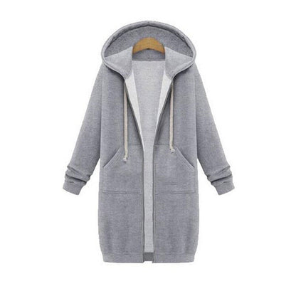 Véronique | Sweat à capuche long zippé pour femme - Image 4