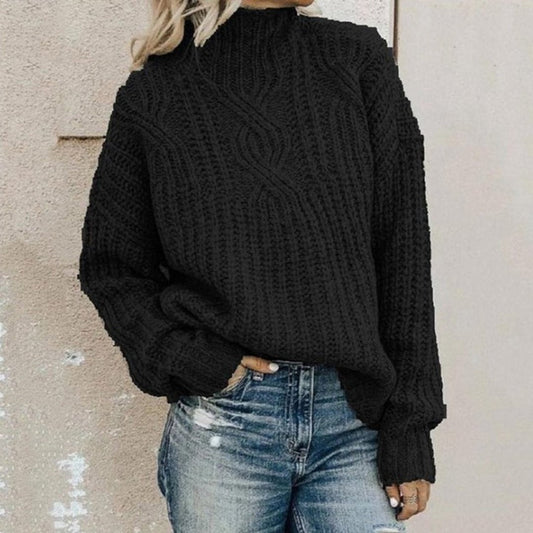 Alexane | Pull Femme Col Montant en Tricot Côtelé - Image 1