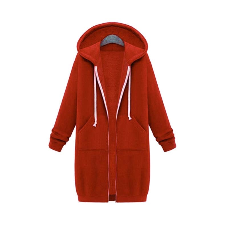 Véronique | Sweat à capuche long zippé pour femme - Image 8