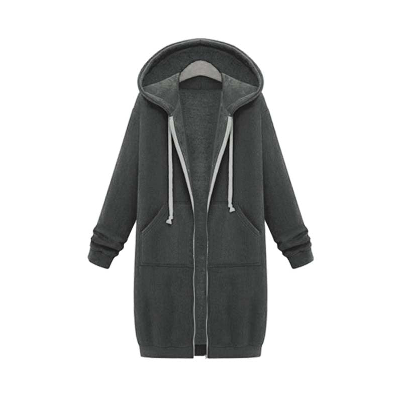 Véronique | Sweat à capuche long zippé pour femme - Image 5