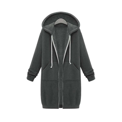 Véronique | Sweat à capuche long zippé pour femme - Image 5