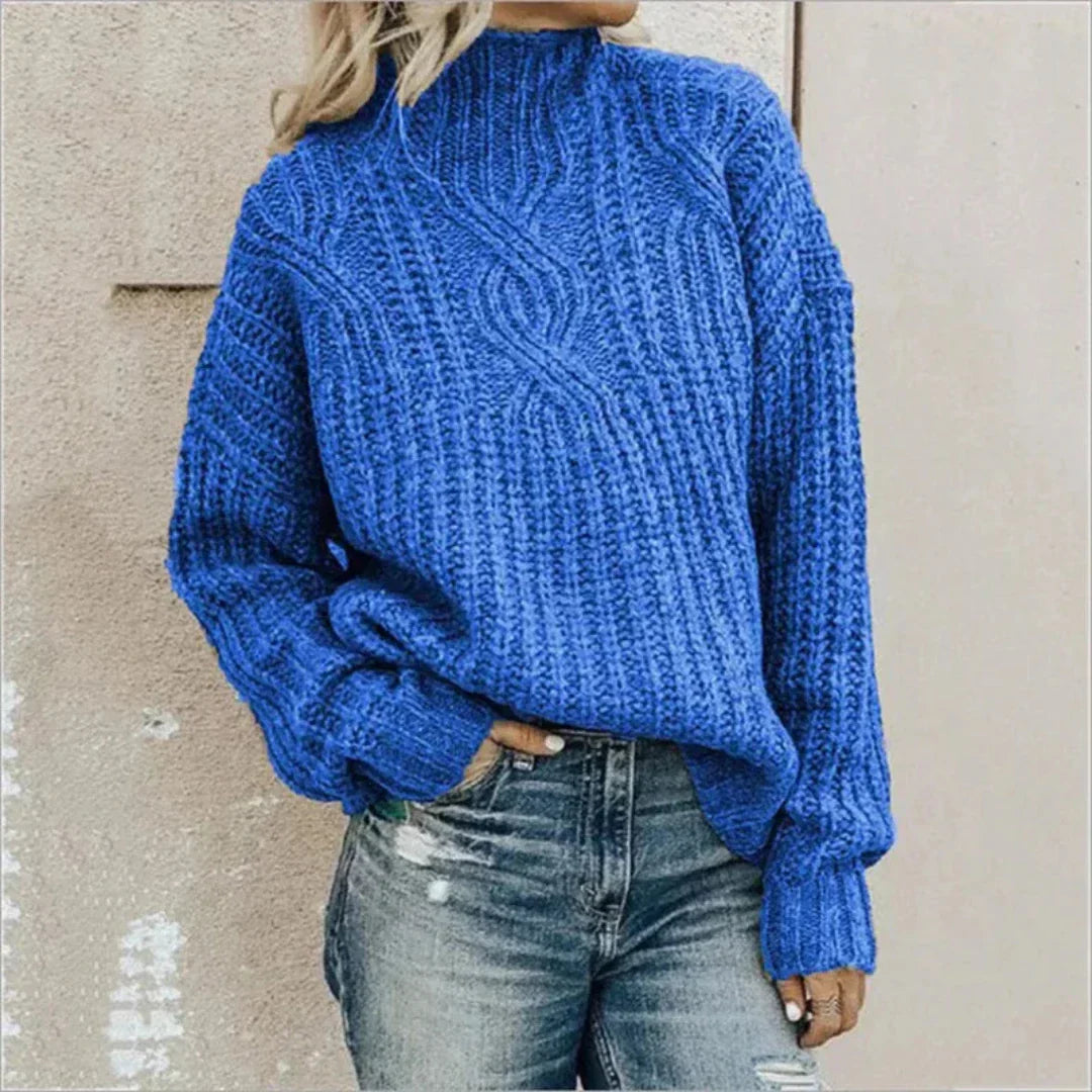 Alexane | Pull Femme Col Montant en Tricot Côtelé - Image 4