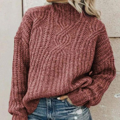 Elsa | Pull Femme Oversize Col Roulé en Tricot Côtelé - Image 4