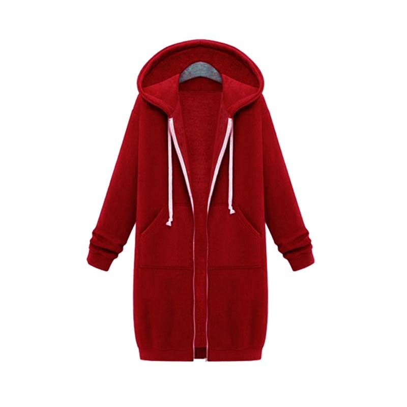 Véronique | Sweat à capuche long zippé pour femme - Image 10