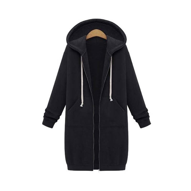 Véronique | Sweat à capuche long zippé pour femme - Image 1