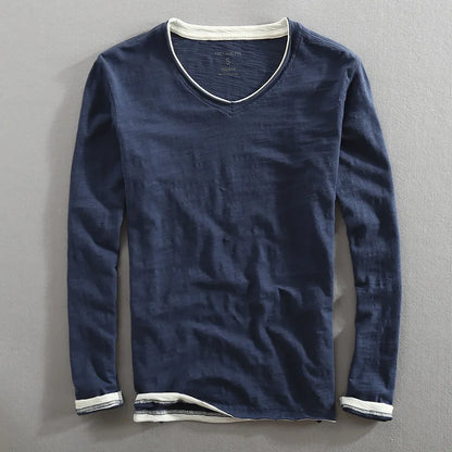 Maxime | T-shirt à col en V à manches longues pour homme - Image 1