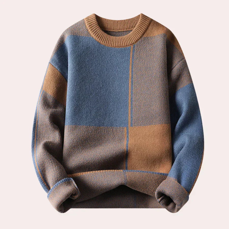 Matéo | Pull Homme Col Rond à Blocs de Couleurs - Image 3