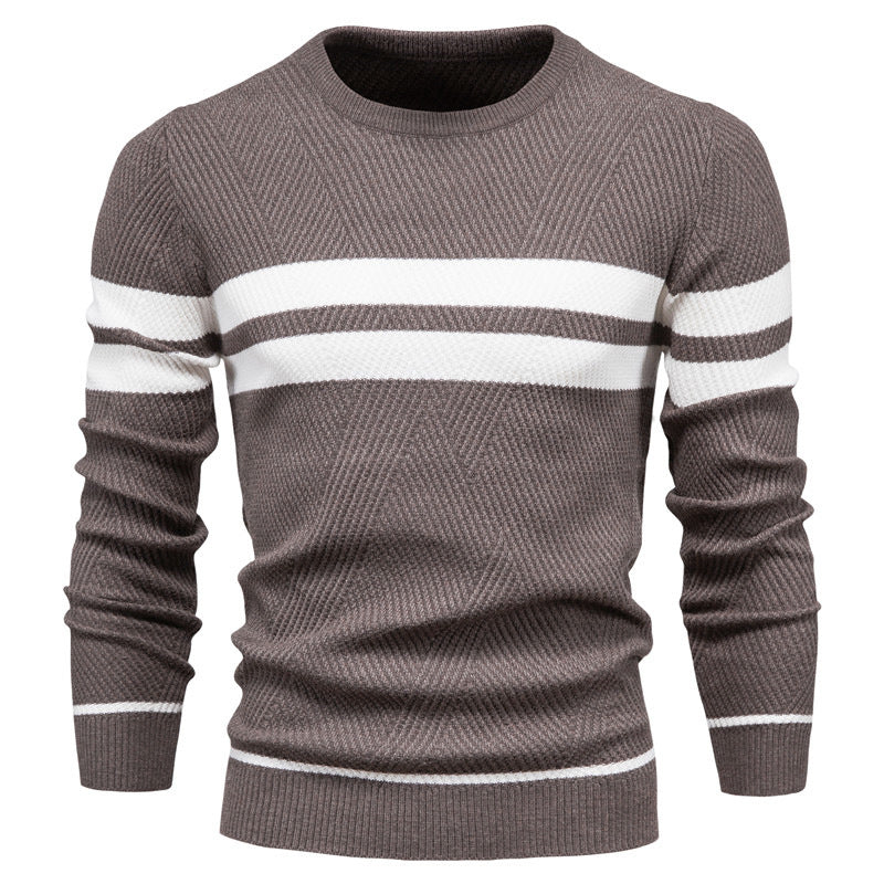 Cyril | Pull rayé à col rond pour homme - Image 3