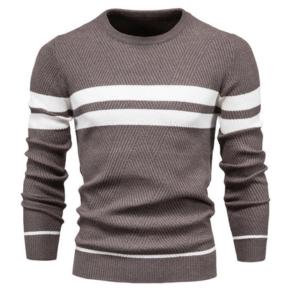 Cyril | Pull rayé à col rond pour homme - Image 3