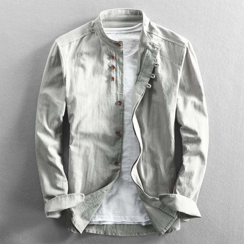 Walid | Chemise Homme Boutonnée - Col Mao - Image 3