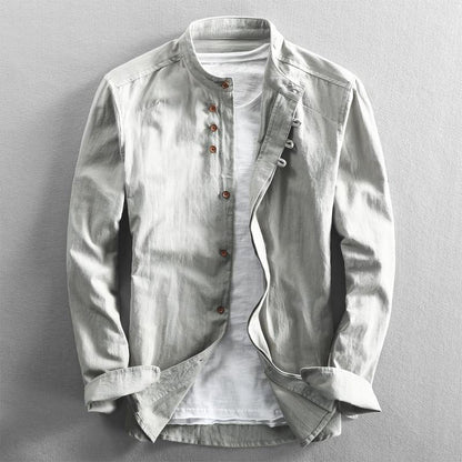 Walid | Chemise Homme Boutonnée - Col Mao - Image 3