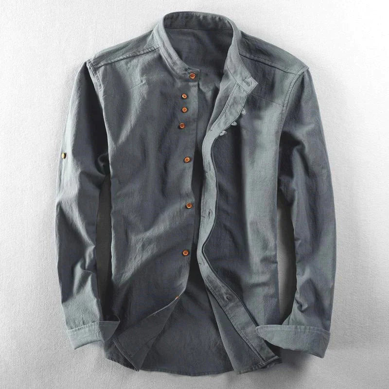 Walid | Chemise Homme Boutonnée - Col Mao - Image 4