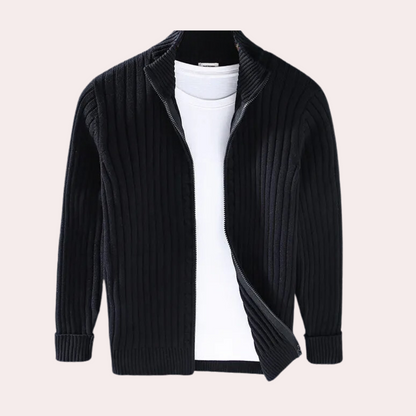 Stéphane | Veste Homme Zippée en Maille Côtelée - Image 4