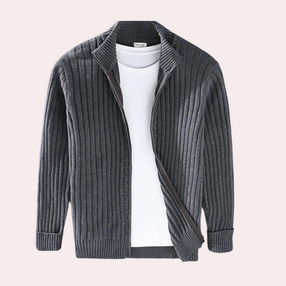 Stéphane | Veste Homme Zippée en Maille Côtelée - Image 5