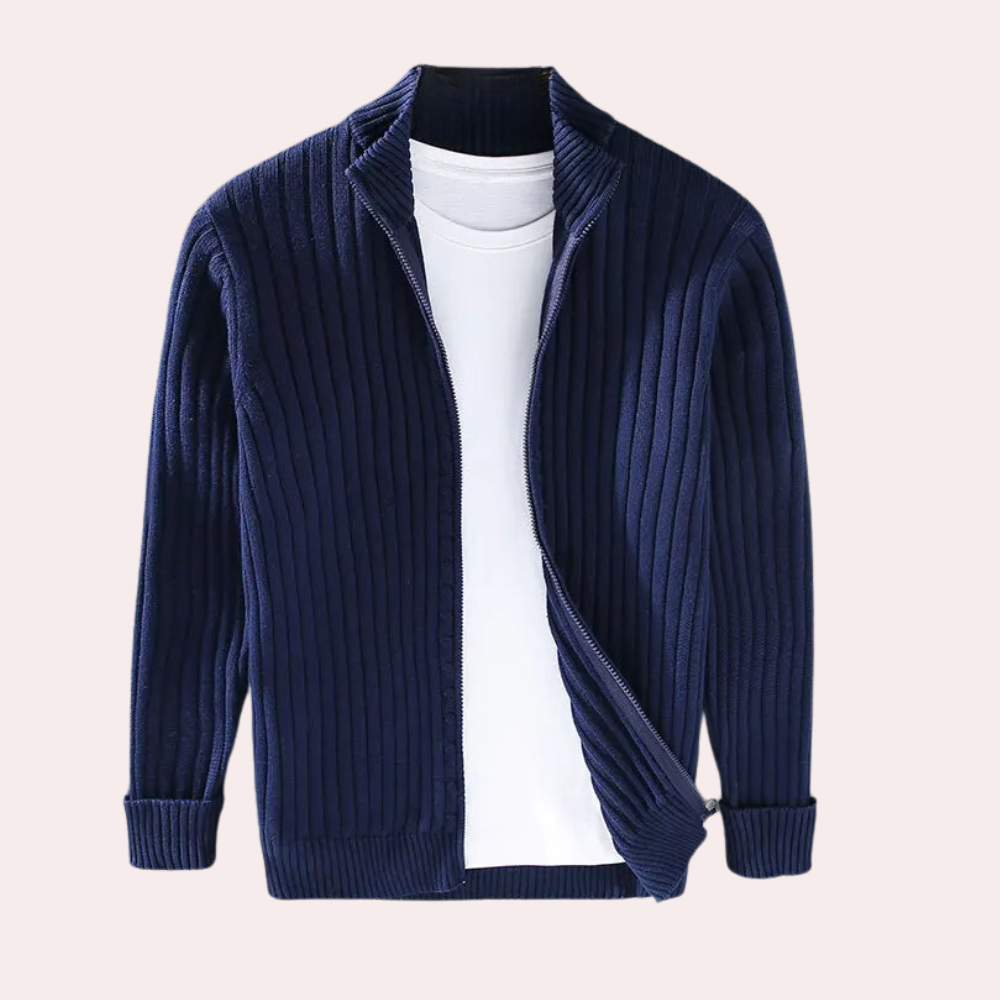 Stéphane | Veste Homme Zippée en Maille Côtelée - Image 6