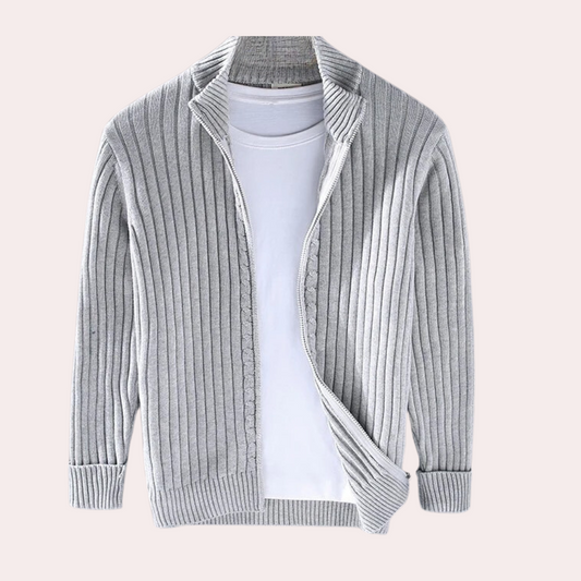Stéphane | Veste Homme Zippée en Maille Côtelée - Image 1