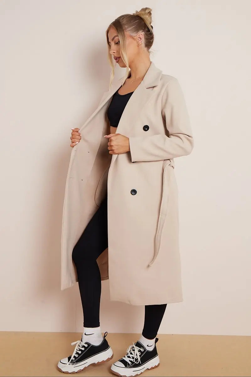 Sylviane | Manteau croisé ceinturé pour femme - Image 3