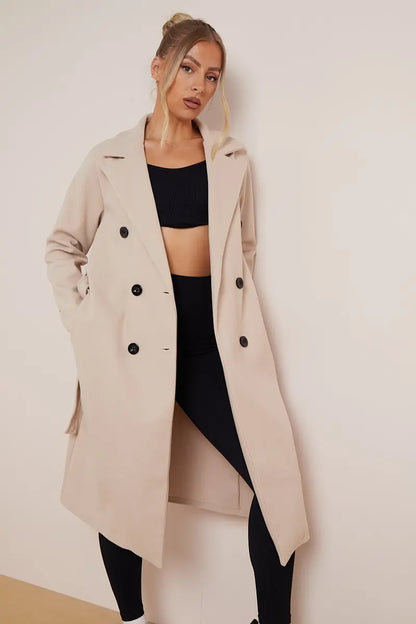 Sylviane | Manteau croisé ceinturé pour femme - Image 4