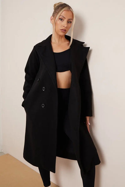 Sylviane | Manteau croisé ceinturé pour femme - Image 7
