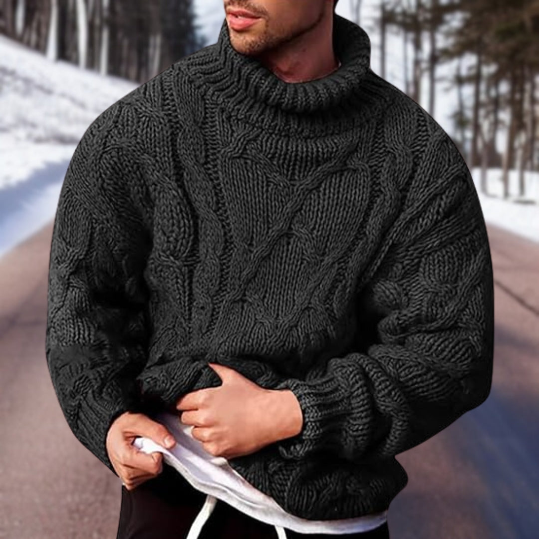 Vasco | Pull Homme Col Roulé Tricot Câble - Image 1