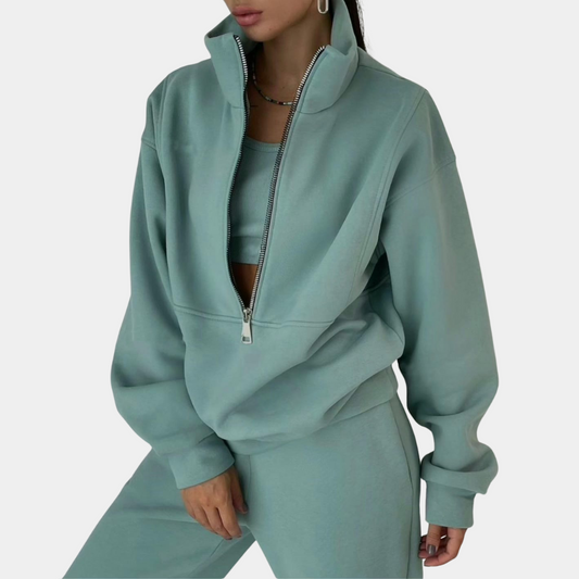 Léonie | Ensemble Sweat-Shirt Femme Col Montant Zippé - Image 2