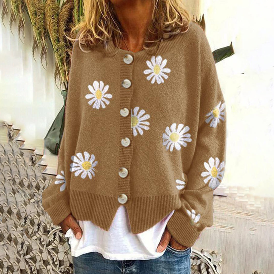 Camille | Cardigan Floral Boutonné Femme - Image 1