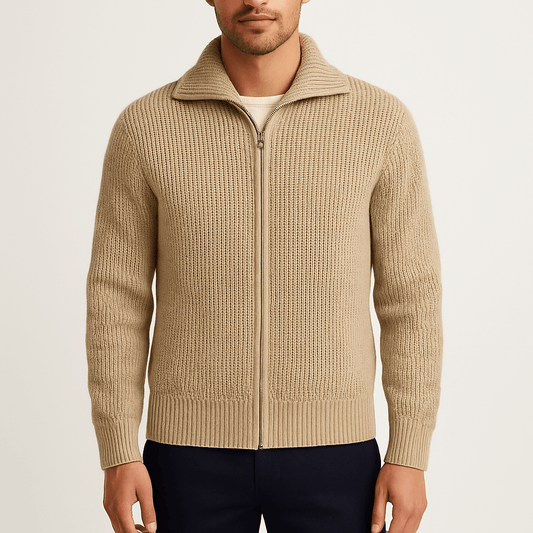 Vasco | Pull zippé intégral pour homme à col châle - Image 1