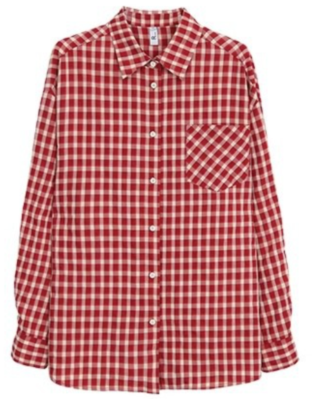 Lina | Chemise vichy élégante avec manches roulées et pochette