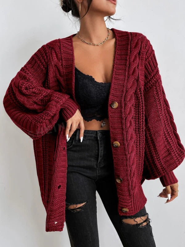 Leïla | Cardigan Femme Oversize en Tricot torsadé - Image 7