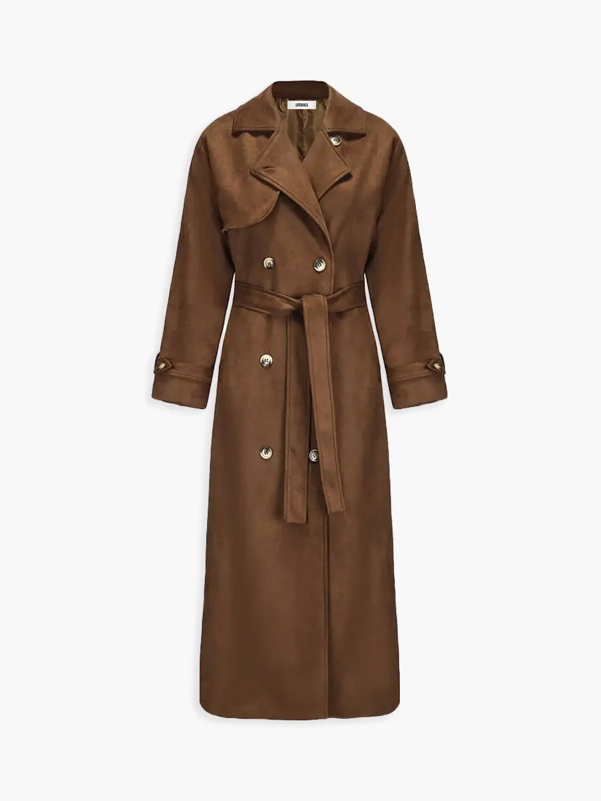 Hajar | Long Trench-coat Marron pour Femme - Image 6