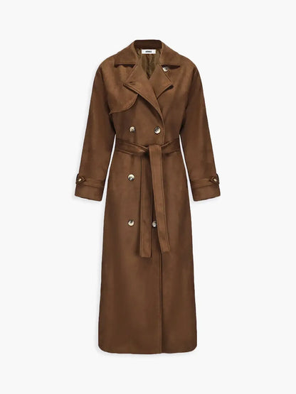 Hajar | Long Trench-coat Marron pour Femme - Image 6