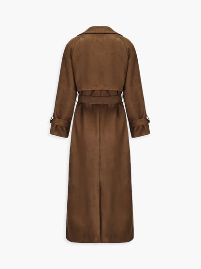 Hajar | Long Trench-coat Marron pour Femme - Image 7