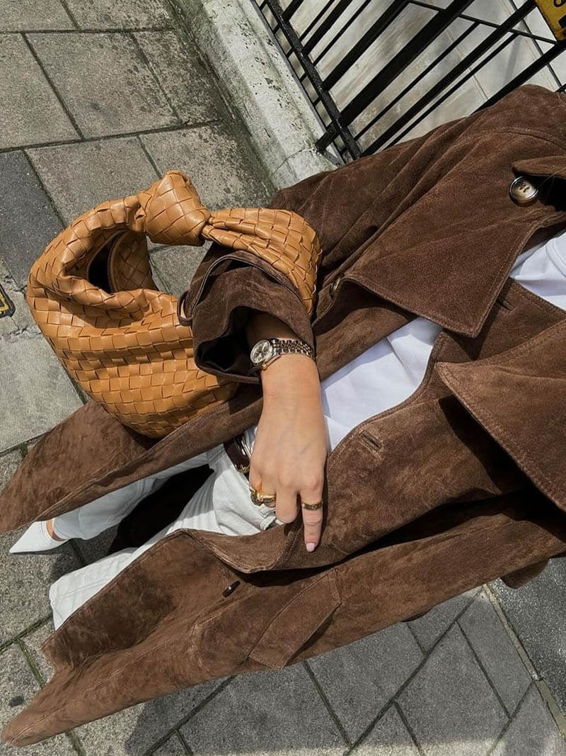 Hajar | Long Trench-coat Marron pour Femme - Image 2