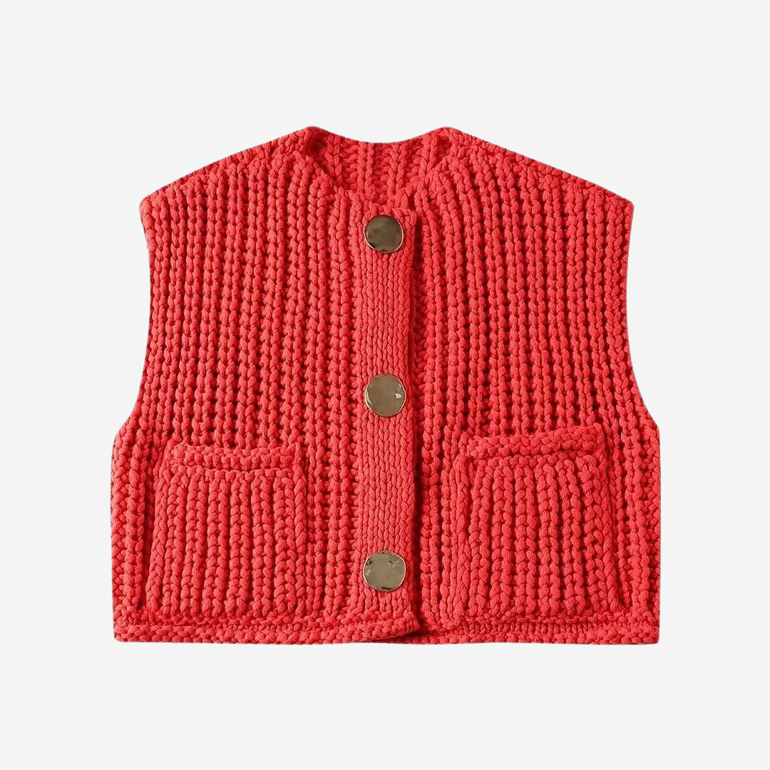Flavie | Gilet pull court boutonné pour femme - Image 1