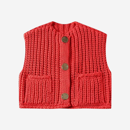 Flavie | Gilet pull court boutonné pour femme - Image 1