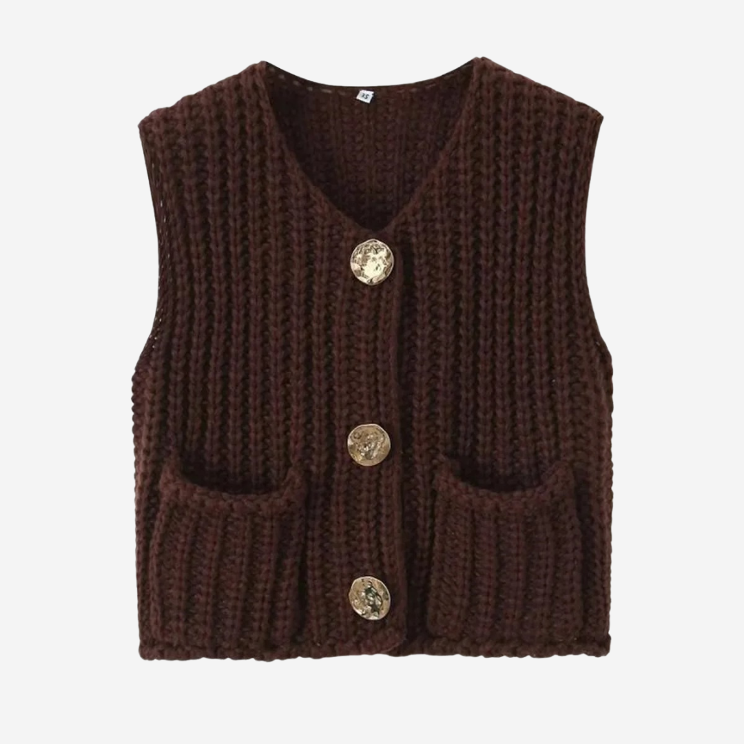 Flavie | Gilet pull court boutonné pour femme - Image 7