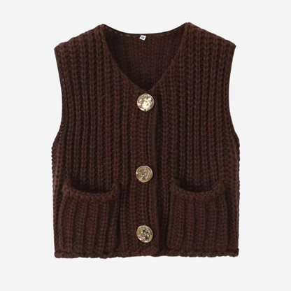 Flavie | Gilet pull court boutonné pour femme - Image 7