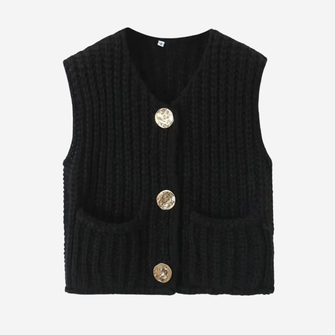 Flavie | Gilet pull court boutonné pour femme - Image 5