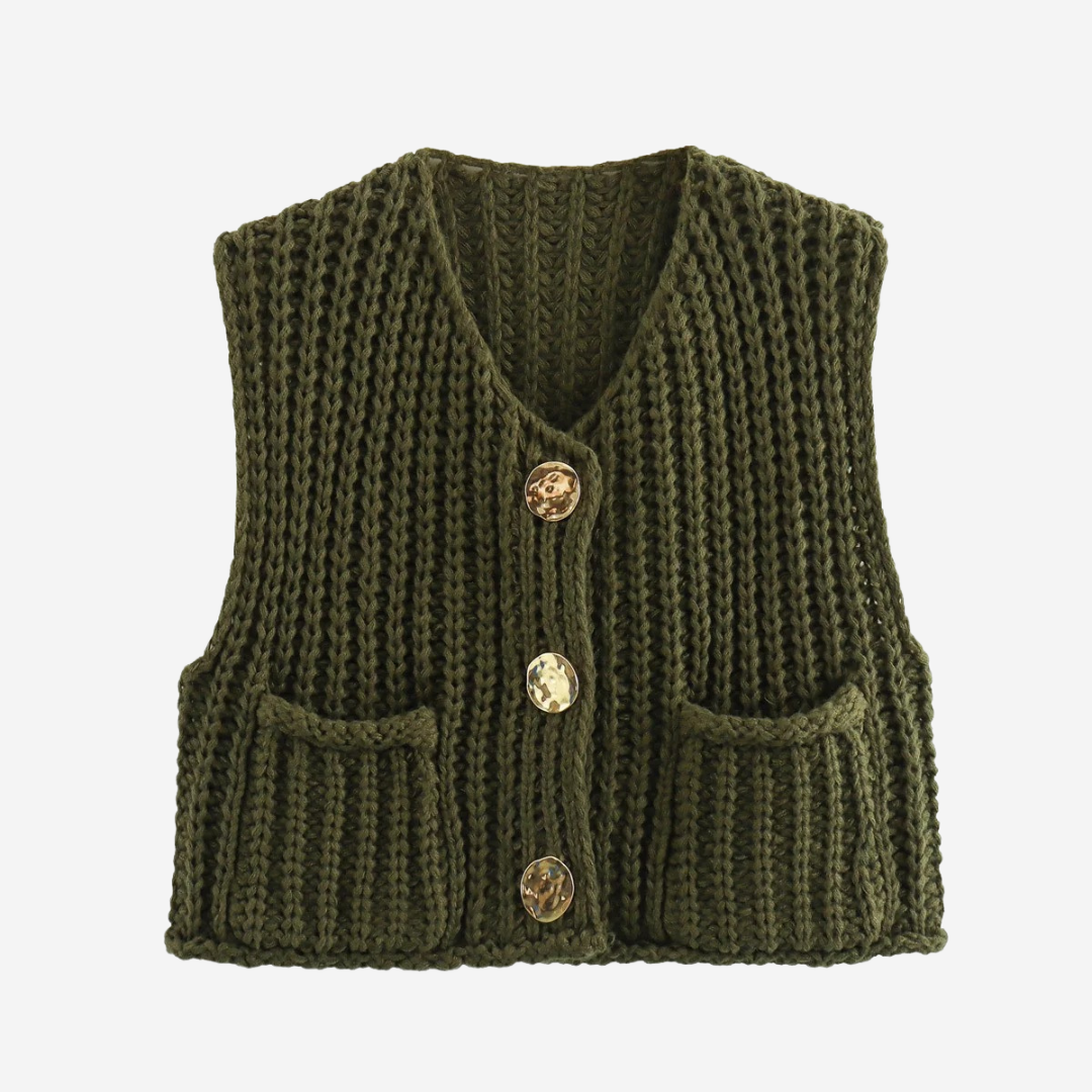 Flavie | Gilet pull court boutonné pour femme - Image 6
